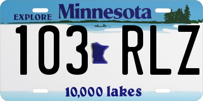 MN license plate 103RLZ