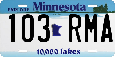 MN license plate 103RMA