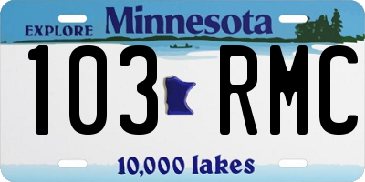 MN license plate 103RMC