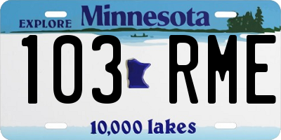 MN license plate 103RME