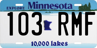 MN license plate 103RMF