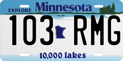 MN license plate 103RMG