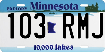 MN license plate 103RMJ
