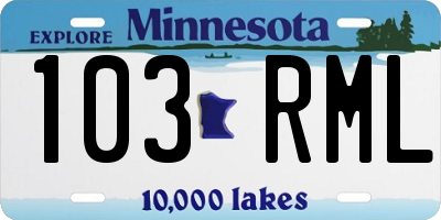 MN license plate 103RML