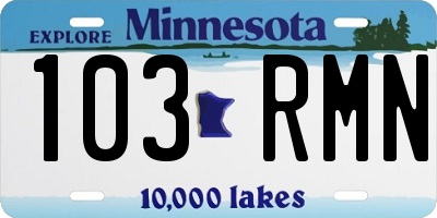 MN license plate 103RMN