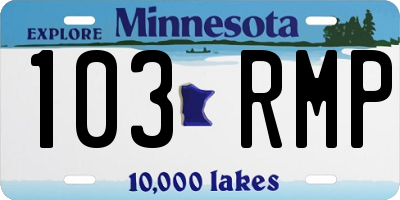MN license plate 103RMP