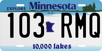 MN license plate 103RMQ