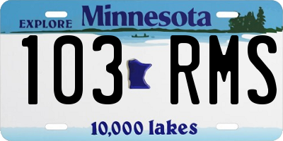 MN license plate 103RMS