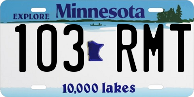 MN license plate 103RMT