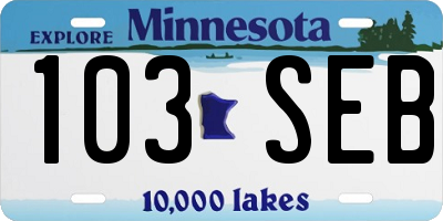 MN license plate 103SEB