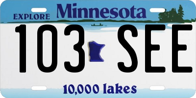 MN license plate 103SEE