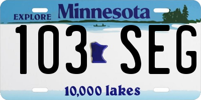 MN license plate 103SEG
