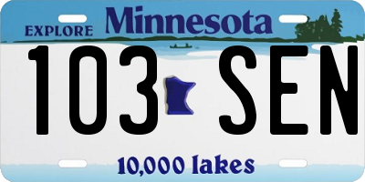 MN license plate 103SEN