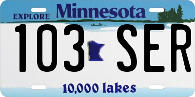 MN license plate 103SER