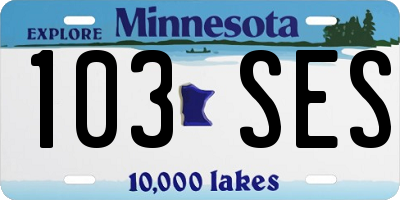 MN license plate 103SES