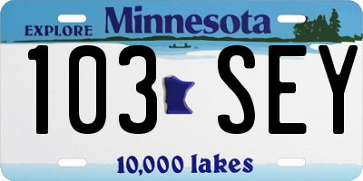MN license plate 103SEY