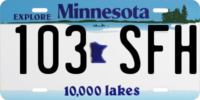 MN license plate 103SFH