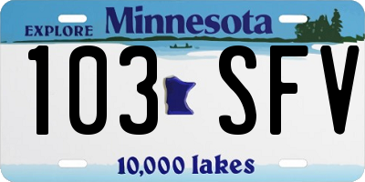 MN license plate 103SFV