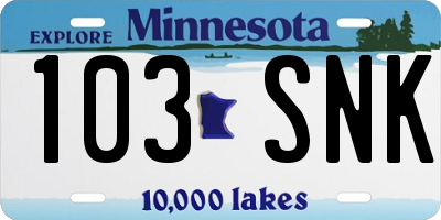 MN license plate 103SNK