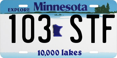MN license plate 103STF