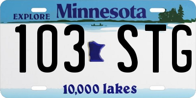 MN license plate 103STG