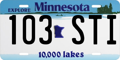 MN license plate 103STI
