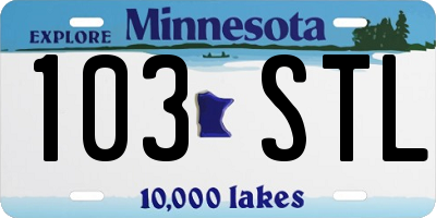MN license plate 103STL
