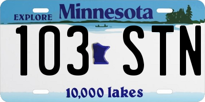 MN license plate 103STN