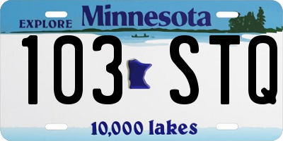 MN license plate 103STQ