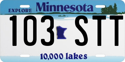 MN license plate 103STT