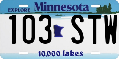 MN license plate 103STW