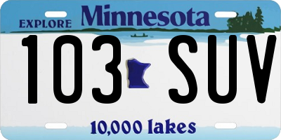 MN license plate 103SUV