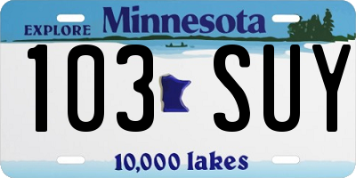 MN license plate 103SUY