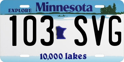 MN license plate 103SVG
