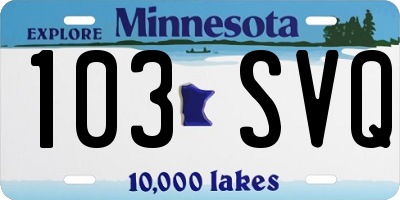 MN license plate 103SVQ