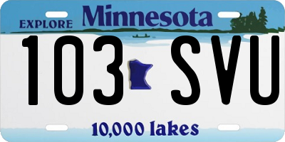 MN license plate 103SVU