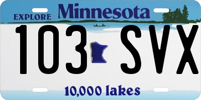 MN license plate 103SVX