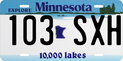 MN license plate 103SXH