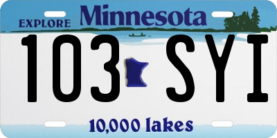 MN license plate 103SYI