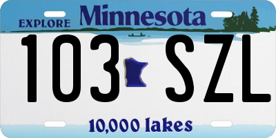 MN license plate 103SZL