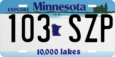 MN license plate 103SZP