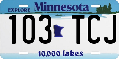 MN license plate 103TCJ