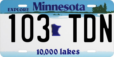 MN license plate 103TDN