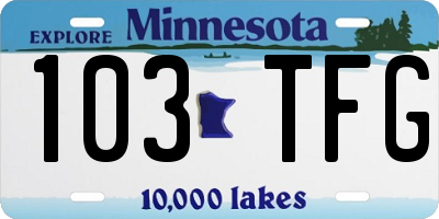 MN license plate 103TFG