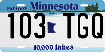MN license plate 103TGQ