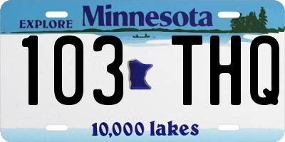MN license plate 103THQ