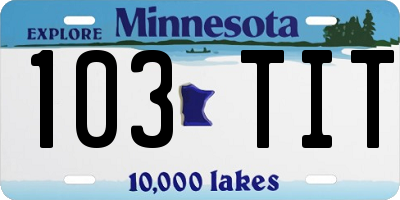 MN license plate 103TIT