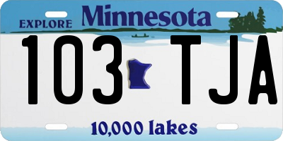 MN license plate 103TJA