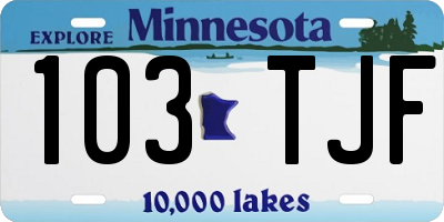 MN license plate 103TJF