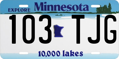 MN license plate 103TJG